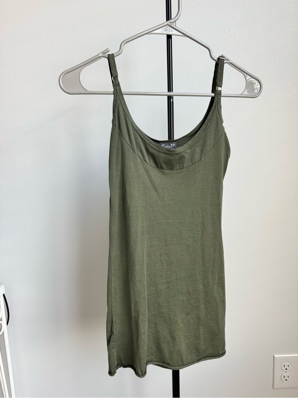 KristenseN Du Nord Olive Green Super Cotton Scoop Camisole tank Top Italy size 2